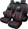 Leather Car Seat Covers Full Set, Universal Faux Leather Car Seat Covers 5 Seats by MINGBRONCARSEATCOVER
