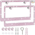 2 Pack License Plate Frames for Women, Sparkly Rhinestone Diamond Car by Unknown