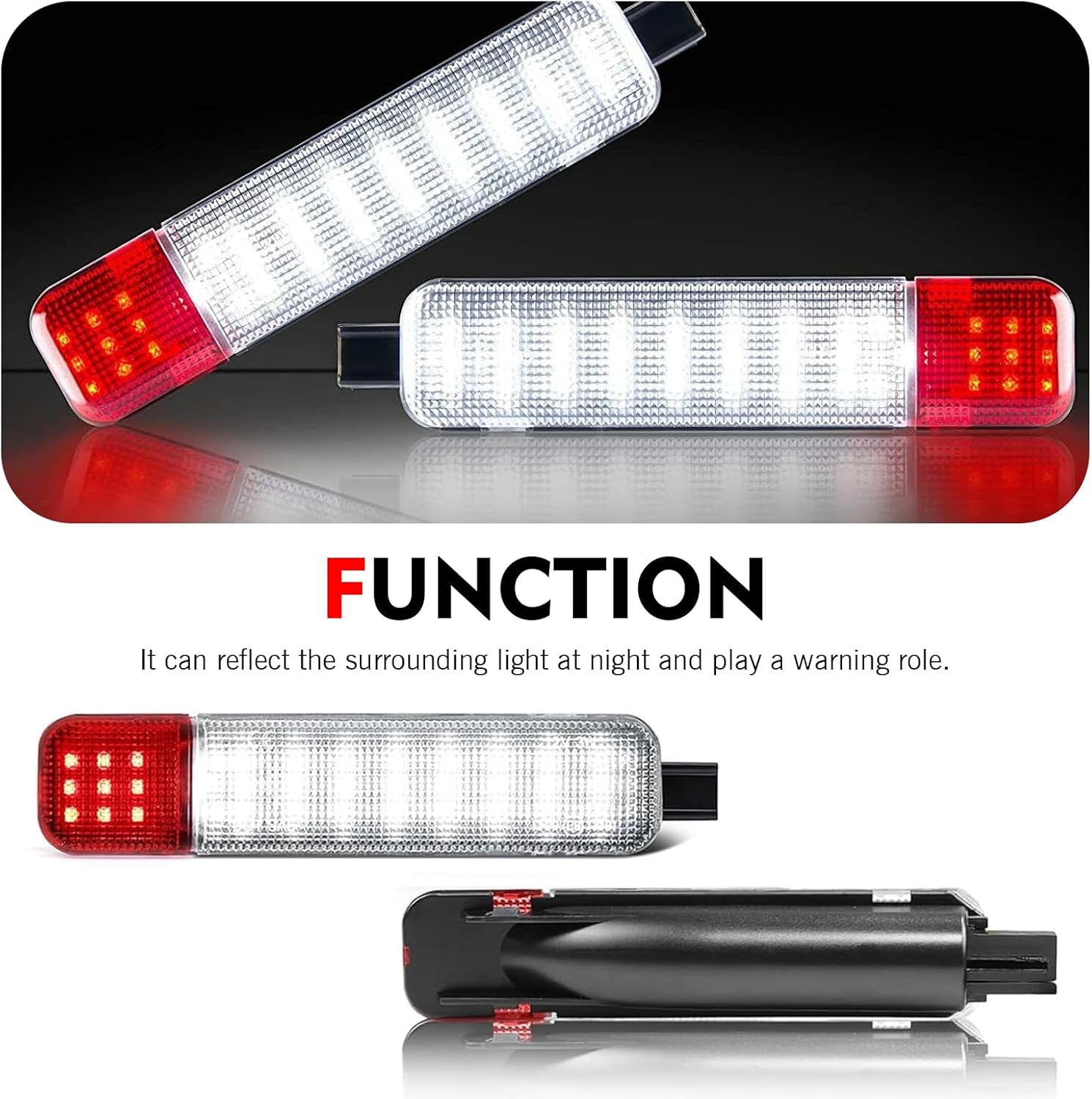 2 PCS Car Door Panel Lights, LED Interior Light, No Delay Safety Warning Reflector Lamp Assembly, Compatible with Saaban Tahoe Avalanche Chevy Silverado Yukon Escalade Hummer (White)