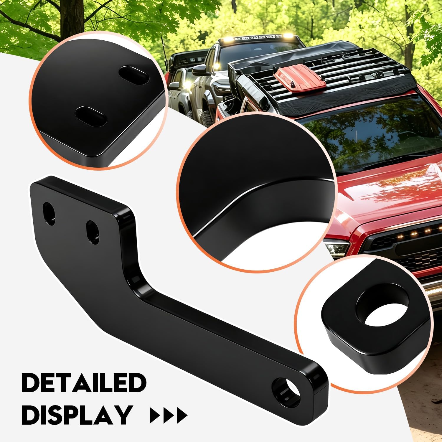 Rear Tow Hooks Kit, Rear Recovery Points for 2024 2025 Toyota Tacoma, 2PCS Steel Construction Recovery Points Hooks, Black Tow Hook