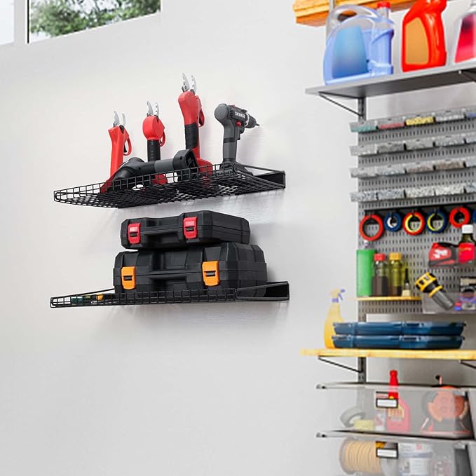 Wallmaster Garage Wall Shelf 2 Pack 23.6"x11.8" Wall Mount Heavy Duty Metal - Image 7