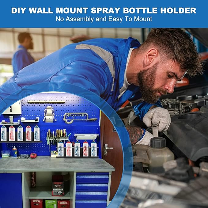 4 Pack Heavy-Duty Aerosol Spray Can Holder, 5 Can Spray Bottle Holder Steel - Image 5