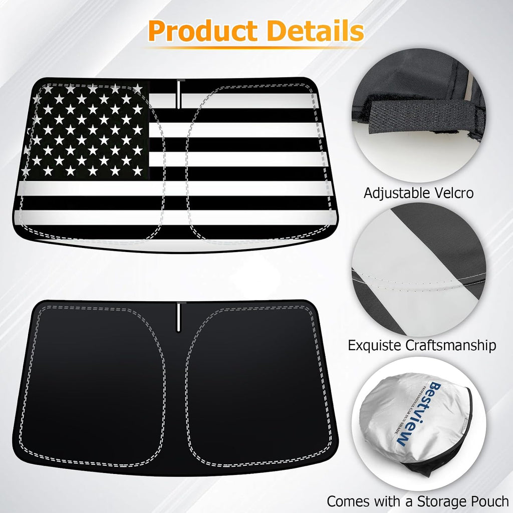 Bestview Windshield Sun Shade Custom Fit for 2015-2020 Ford F150, Foldable Front Window Sunshade Sun Visor Accessories Protector Block UV Rays Heat