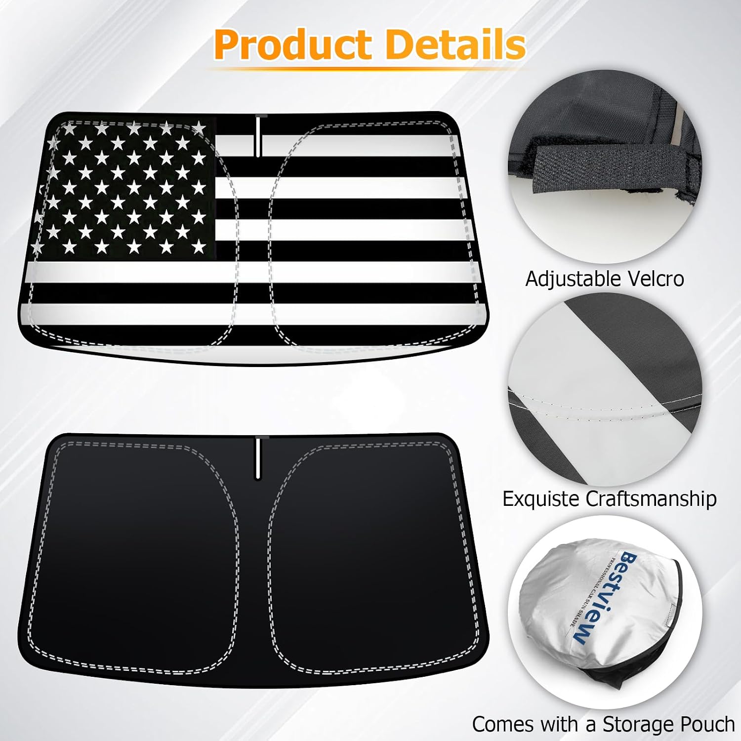 Bestview Windshield Sun Shade Custom Fit for 2015-2020 Ford F150, Foldable Front Window Sunshade Sun Visor Accessories Protector Block UV Rays Heat