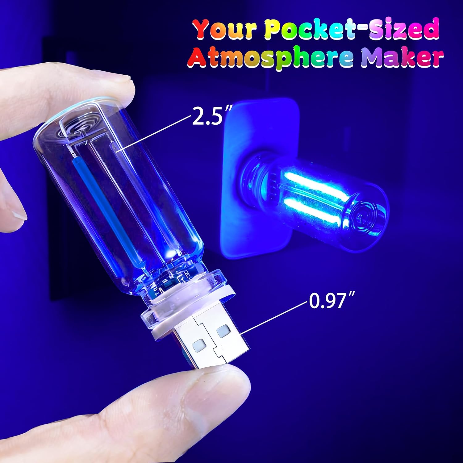 4 PCS USB Touch Dimmable Retro Glass Bottle Car Night Light | Portable design, 4 colors: Red Blue Green Purple, fits car interior, bedroom, hallway, indoor outdoor decor