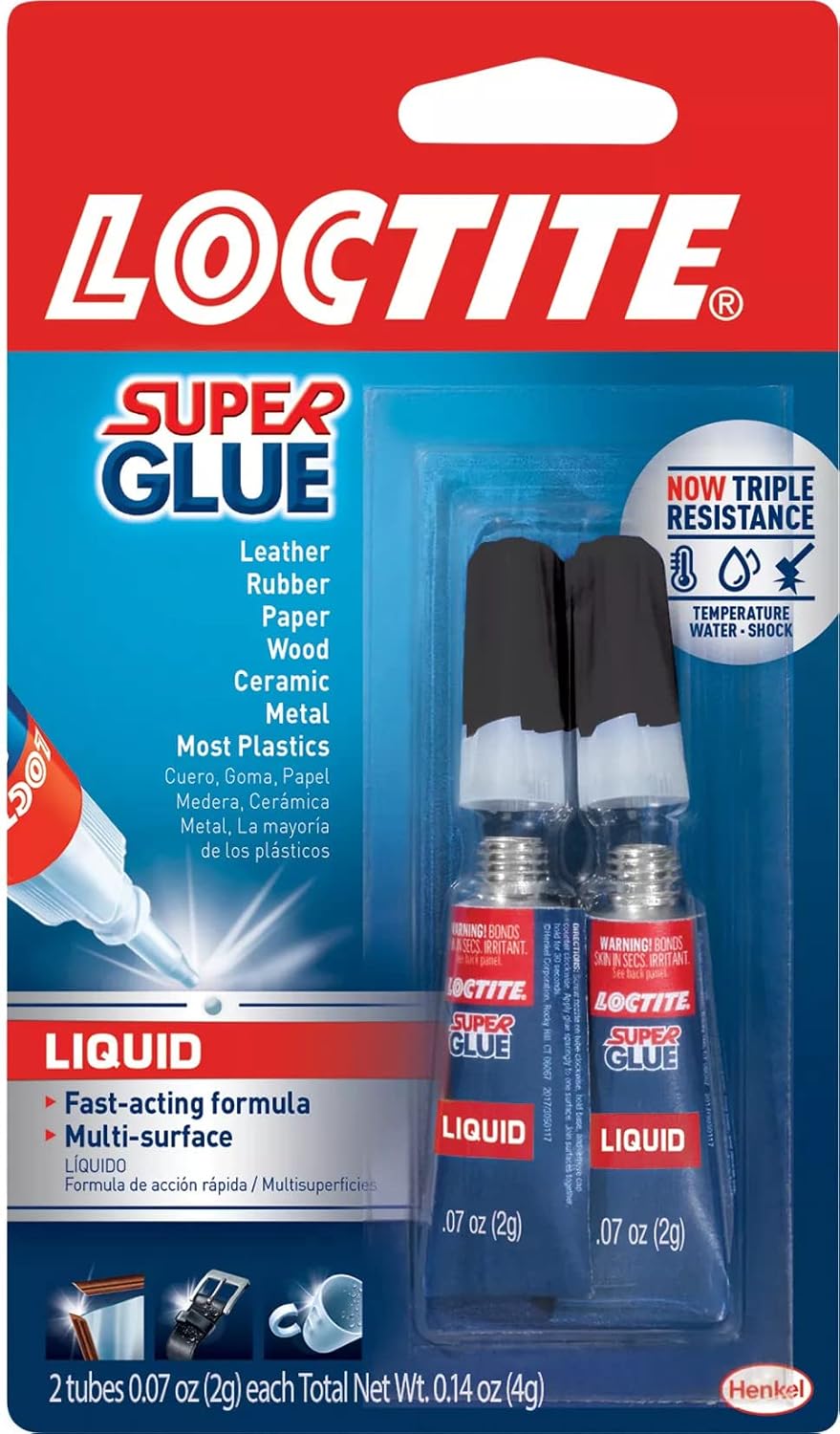 Loctite Super Glue Liquid, Clear, 2g Tube, 24 Tubes Total