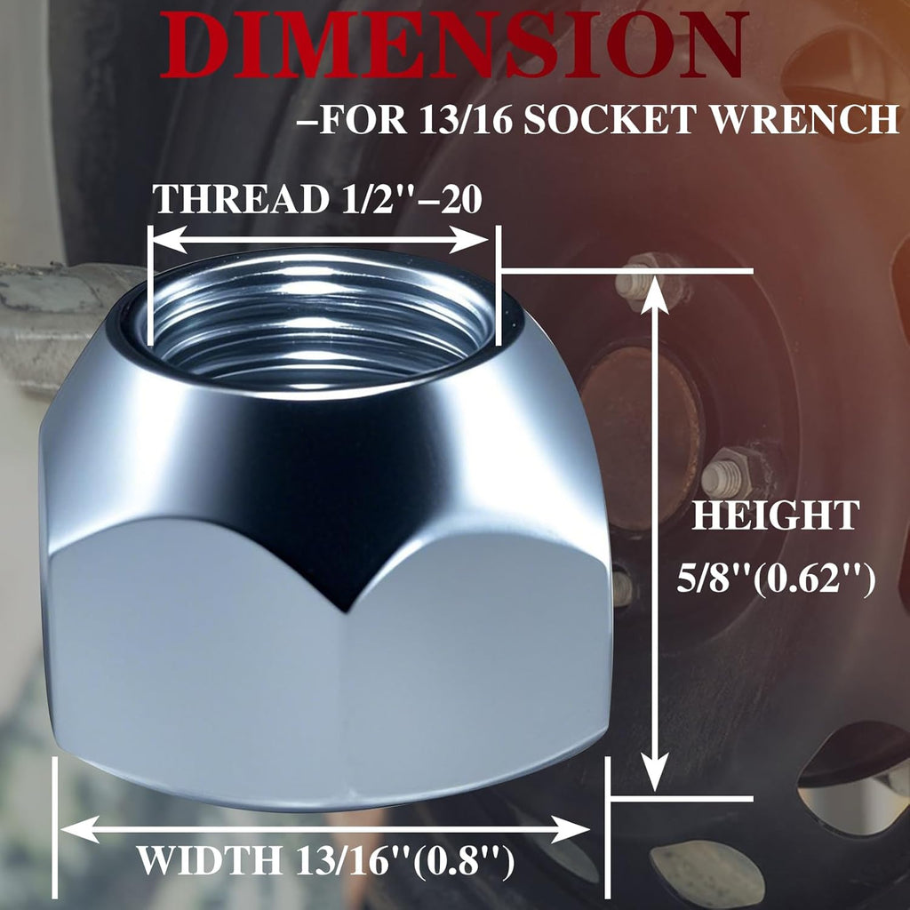 20Pcs 1/2''-20 Trailer Hub Lug Nuts, Wheel 509 Lug Nut Axle Hub Tire Lugs Nuts Open End Acorn Nut for Dexter EZ Lube Trailer Camper RV 1/2" Studs, Zinc Plated