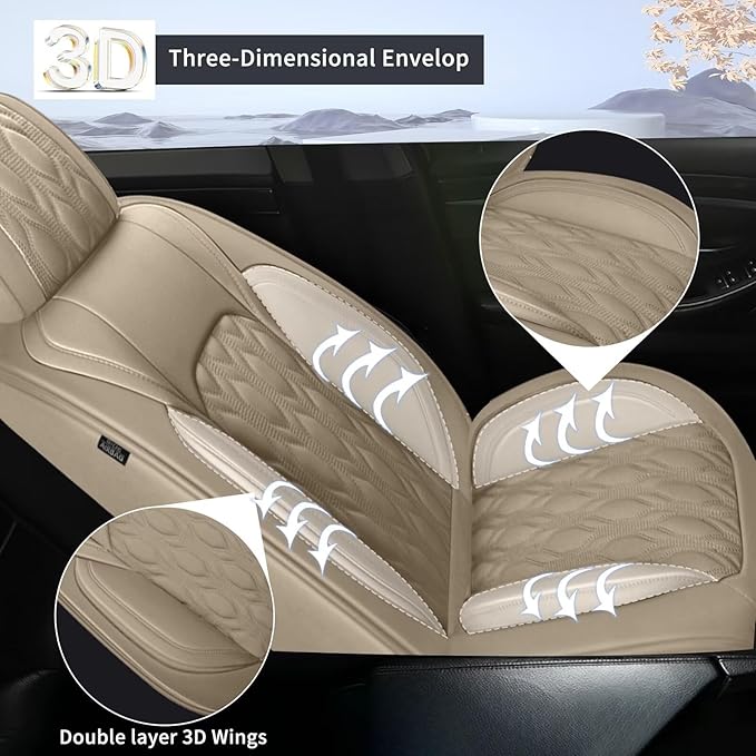 Car Seat Covers Fit for Toyota Camry 2012-2025: Full Set 5 Seats Faux Leather - Image 5