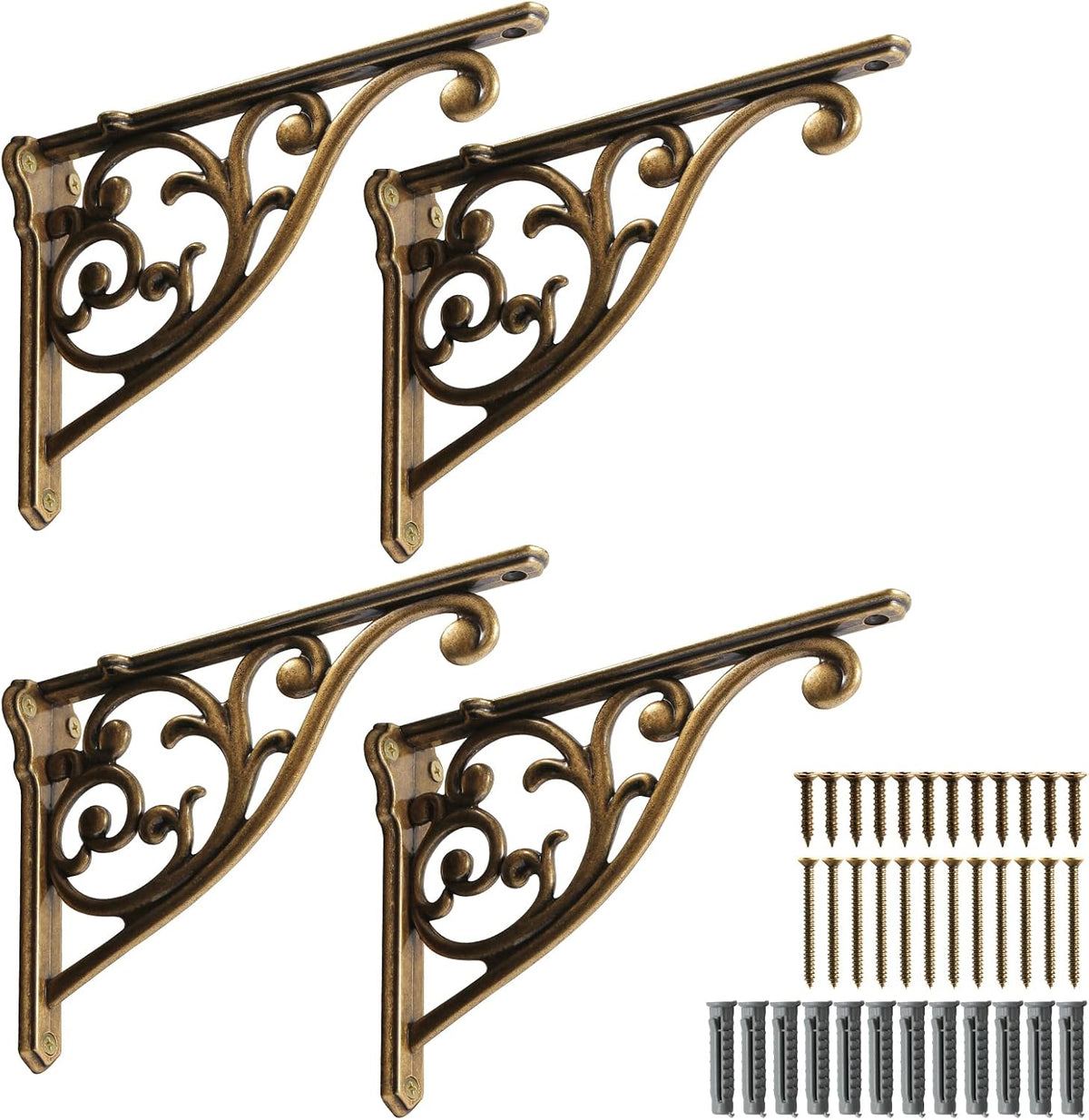 khtumeware ornate decorative shelf brackets, 5-inch small wall, main product view