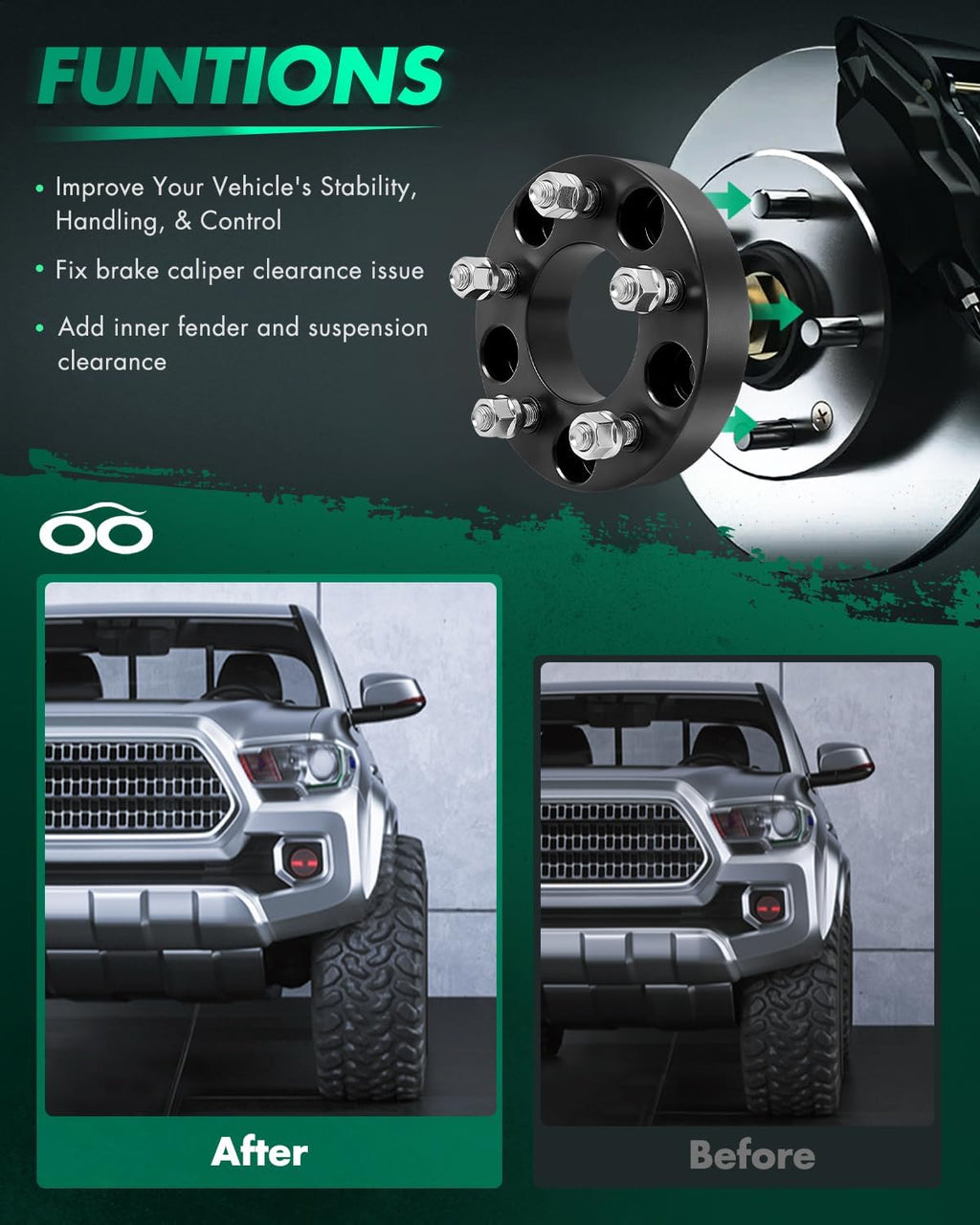 SCITOO 1.25" Wheel Spacers 5x5 for Buick for Roadmaster 4Pcs | Wheel Spacers Adapters 12x1.5 Studs 78.3mm HB 5Lug for Chevrolet Caprice for Chevrolet Impala
