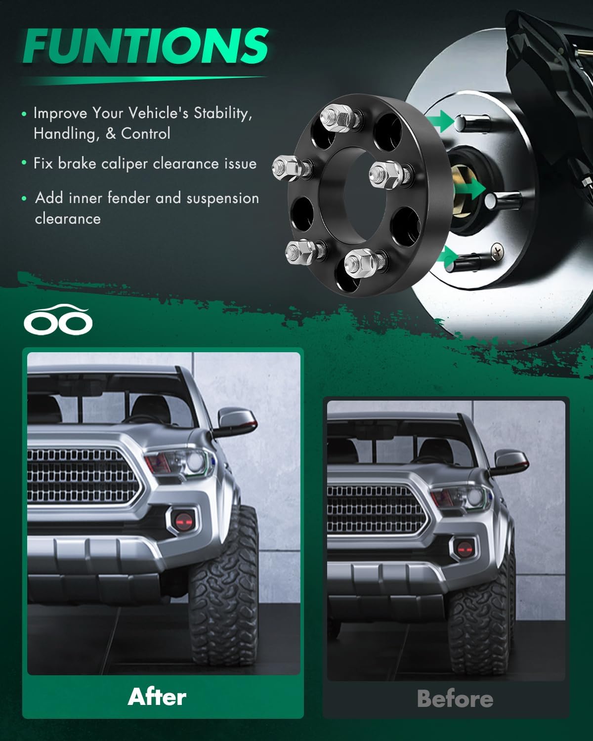 SCITOO 1.25" Wheel Spacers 5x5 for Buick for Roadmaster 4Pcs | Wheel Spacers Adapters 12x1.5 Studs 78.3mm HB 5Lug for Chevrolet Caprice for Chevrolet Impala