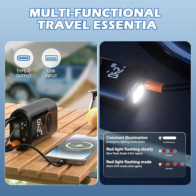 2025 Cordless Tire Inflator w/Digital Gauge 150PSI, Portable Air Pump - Image 5