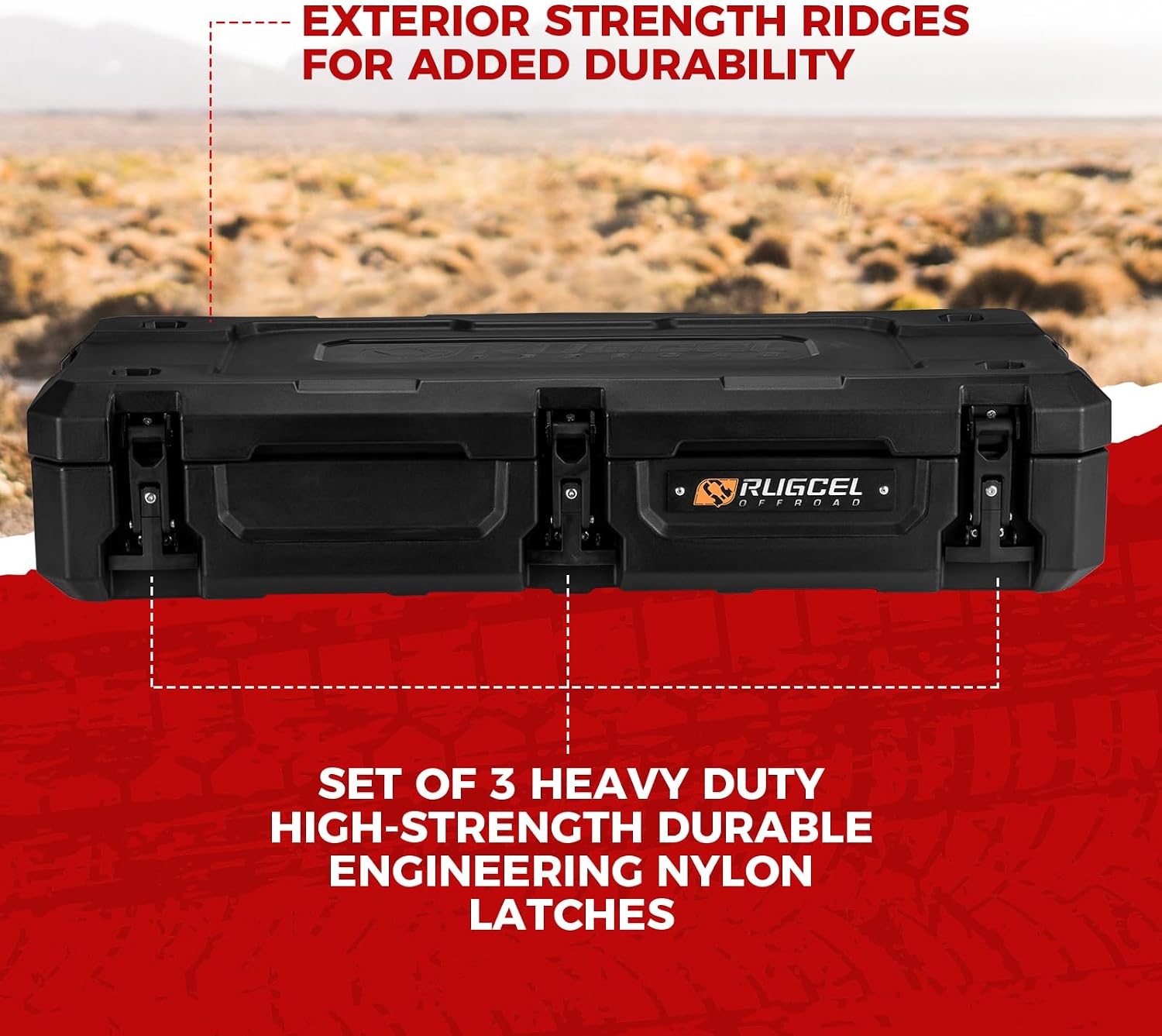 RUGCEL 126QT Waterproof Dry Box Off-Road for Camping, Trunk, Roof Rack