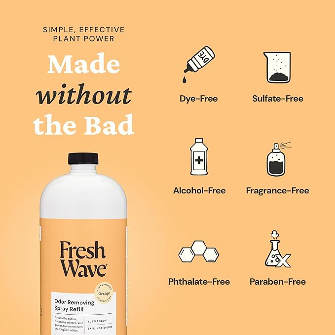 Fresh Wave Orange Odor Eliminator Spray & Air Freshener Refill, 32 fl. oz. - Image 8