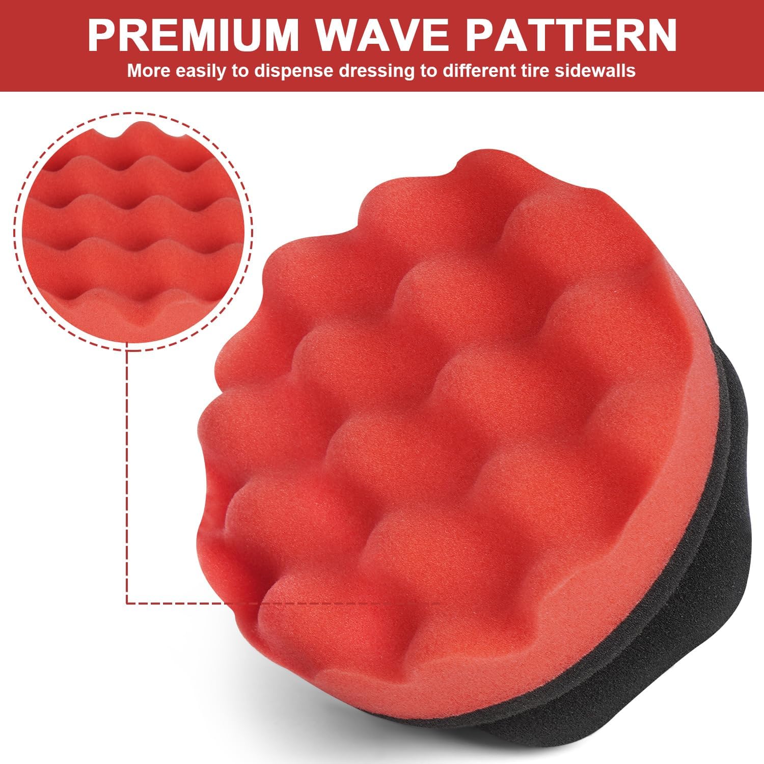 2 Pack Large Tire Shine Applicator Pad, Tire Hex Grip Applicator, Tire Shine Car Detailing Foam Sponge Tool, Reusable Car Cleaning Supplies After Car Wash Tire Cleaner for Applying Tire Shine