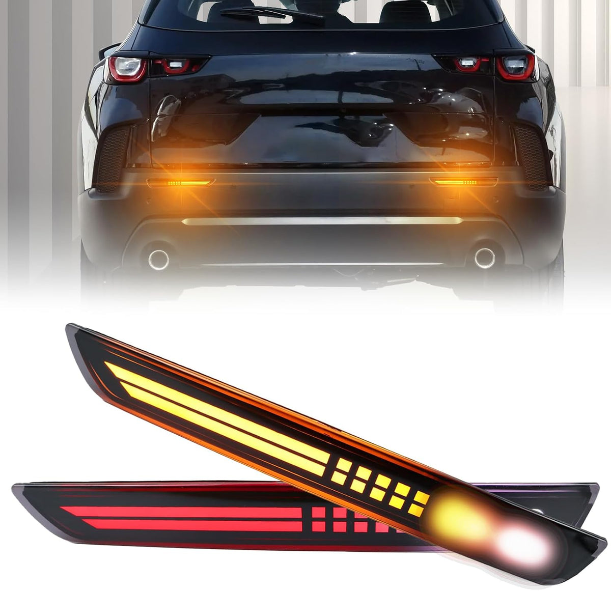 red led rear bumper reflectors fog brake tail, main product view