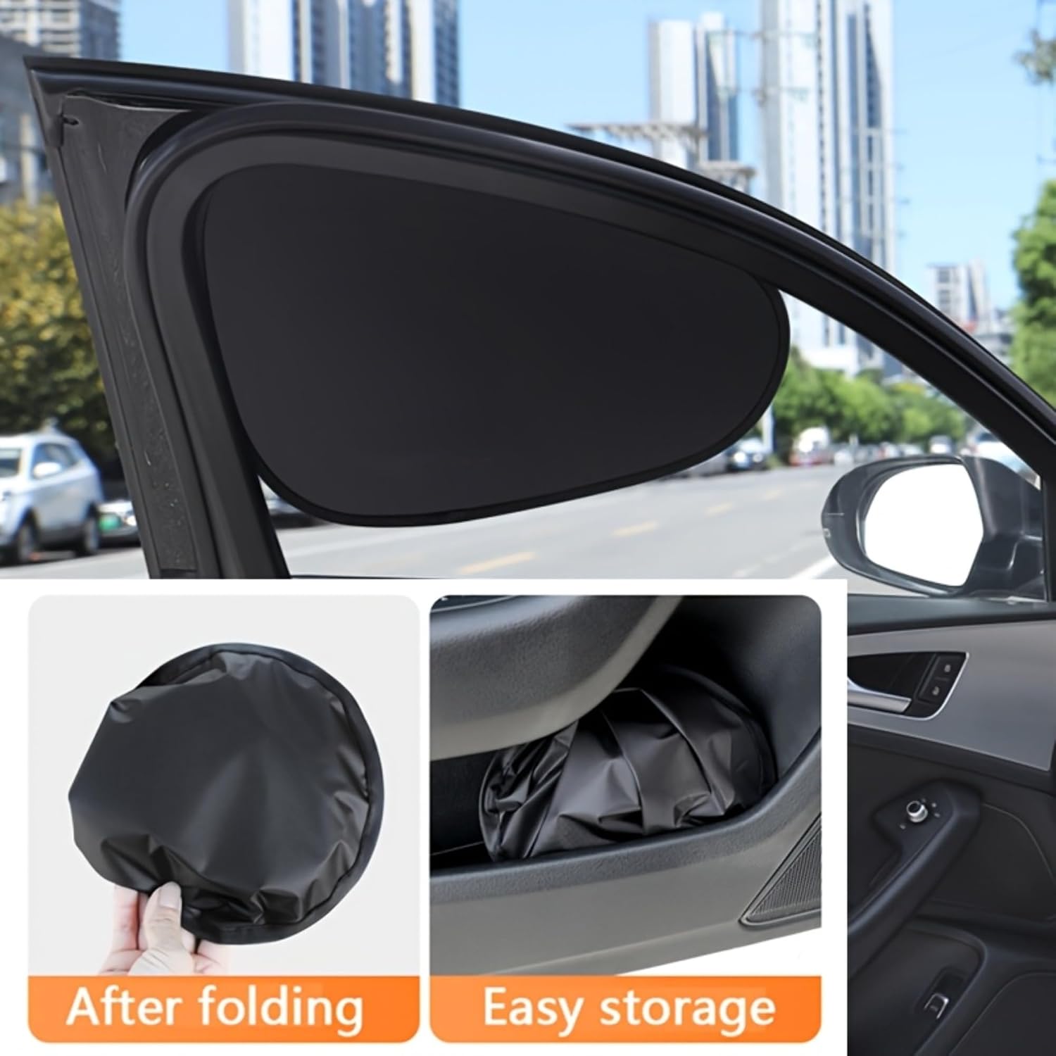 2 Pack Car Window Shades Side Window Sunshade Electrostatic Film Sun Shade for Driver Passenger UV Protection Heat Insulation Privacy Non Marking Easy Install Summer Auto Accessory