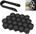 20PCS 19mm Hexagonal Lug Nut Covers, Rust-proof Wheel Bolt Protector Caps with Removal Tool Clips, Universal External Rim Nut Protection Fit for Most Car Truck SUV(Black)