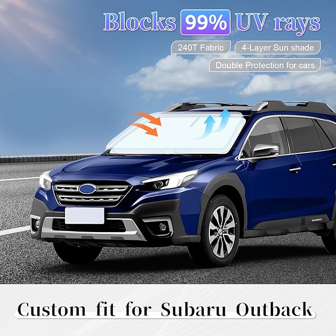 Sun Shade Sunshade for Subaru Outback Windshield Cover, 4-Layer Front Window - Image 2