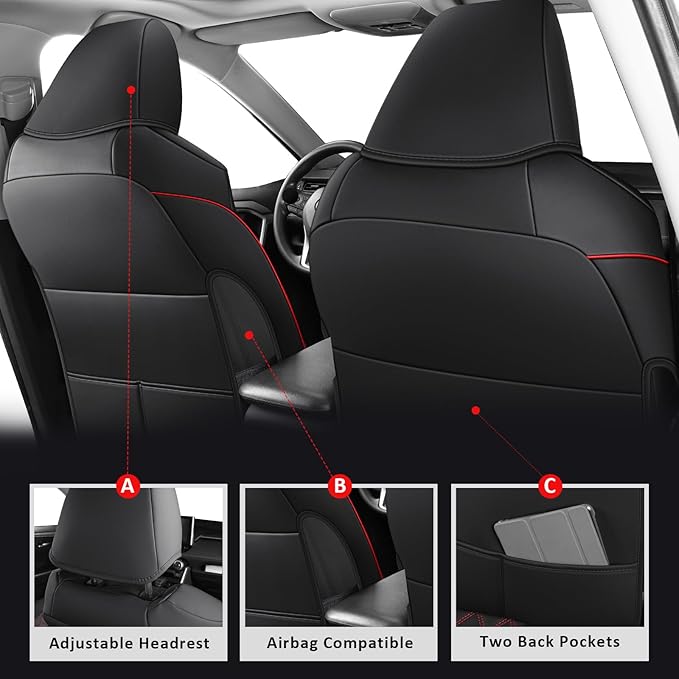 MIROZO Seat Covers for Rav4, Non-Hybrid Toyota RAV4 Seat Covers Car Seat Cover - Image 3