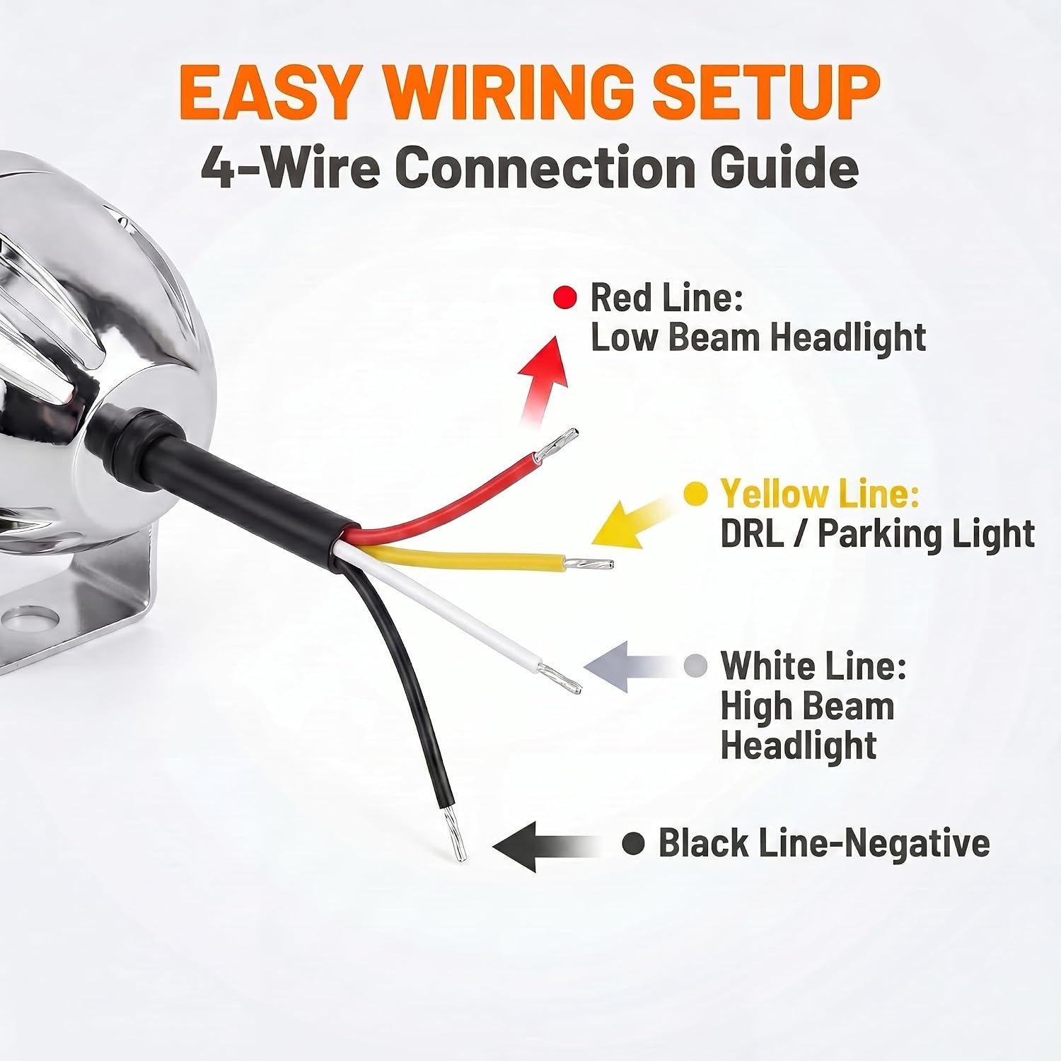 2 Pcs Chrome LED Motorcycle Fog Passing Lights Auxiliary Lamp for Motorcycles Highway Cruising Urban Riding-White Light (Chrome)