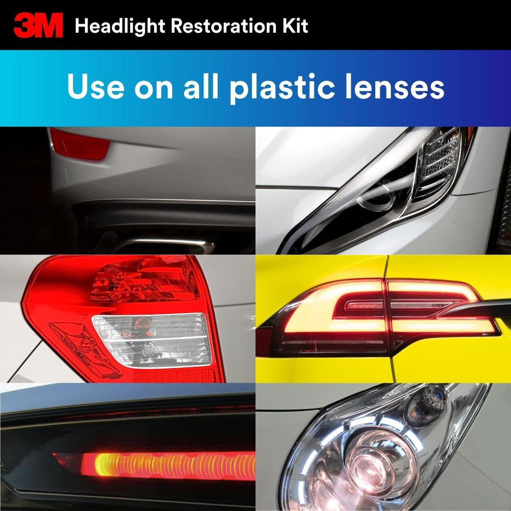 3M Ultra Headlight Restoration Kit 39195, 2 Pack (2 Kits), Removes Cloudy Yellowed Haze, 500/800/3000 Grit Sanding Discs + Clear Coat, For Plastic Lenses