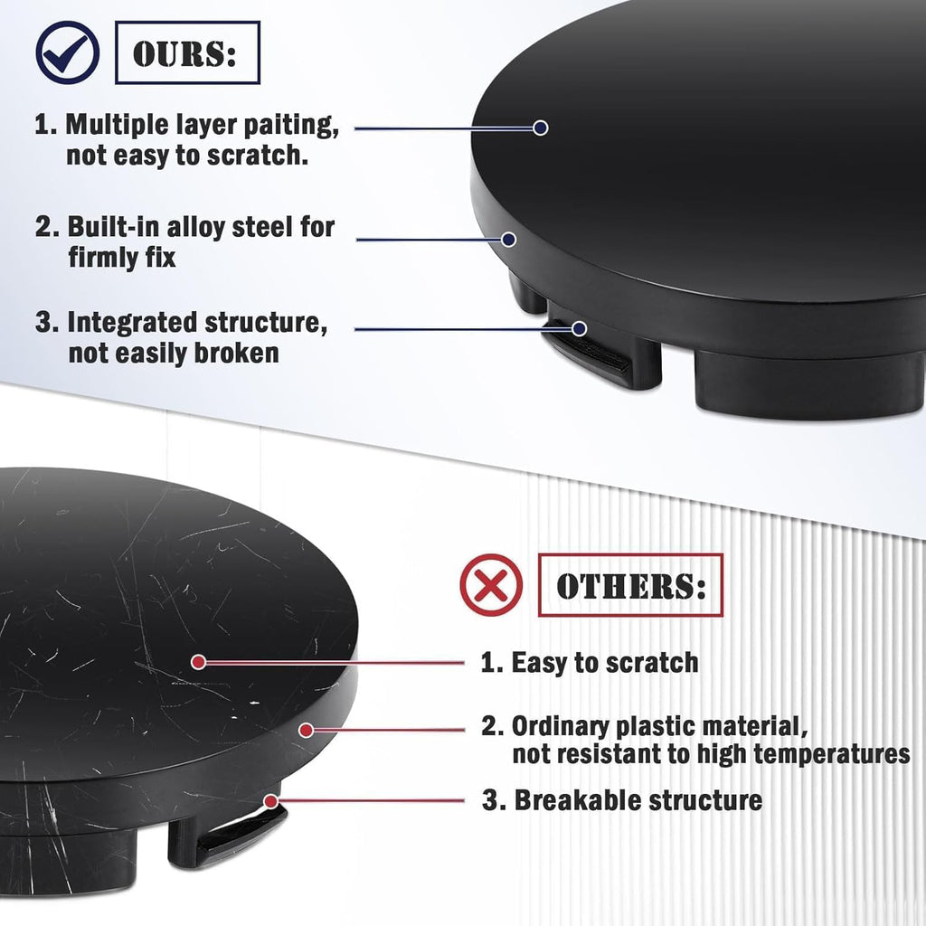 4 PCS Car Wheel Center Hub Cover for Jeep Wrangler JK 2007-2018, Rim Center Hub Cover, Snap-in Vehicle Rim Caps Accessories, 60mm