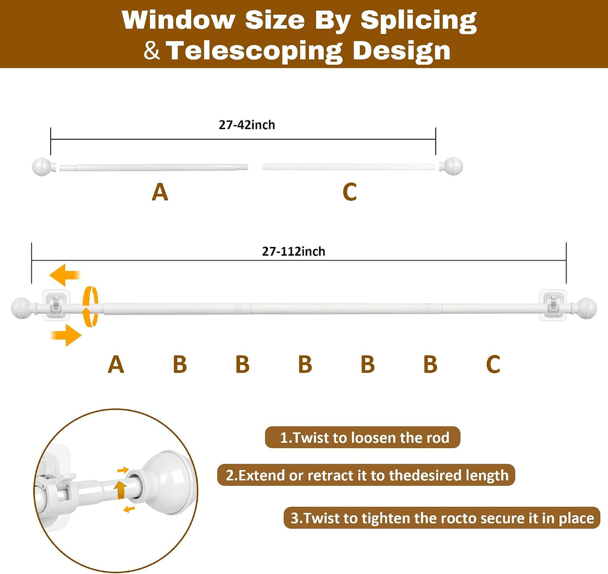 adhesive curtain rod no drilling for renter 27, close-up detail