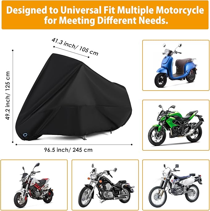 Motorcycle Cover All Season Universal Weather Waterproof Motorbike Cover - Image 2