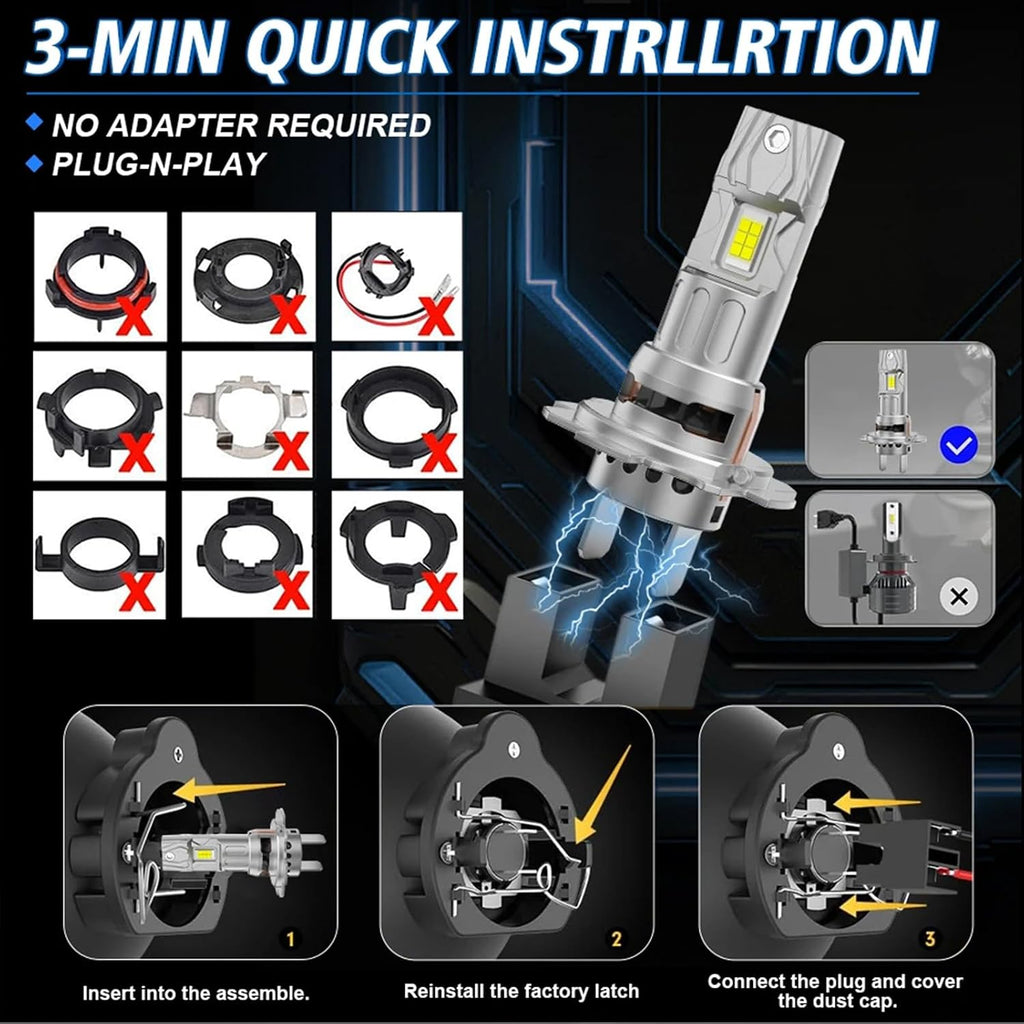 Compatible for 2006-2007 2011-2020 Suzuki GSXR 600 750 Headlights, H7 H11 Motorcycle/ATV/UTV Headlight Bulbs or Fog Lights, 800% bright 30000LM 6500K White,Interior lights;2-Pack