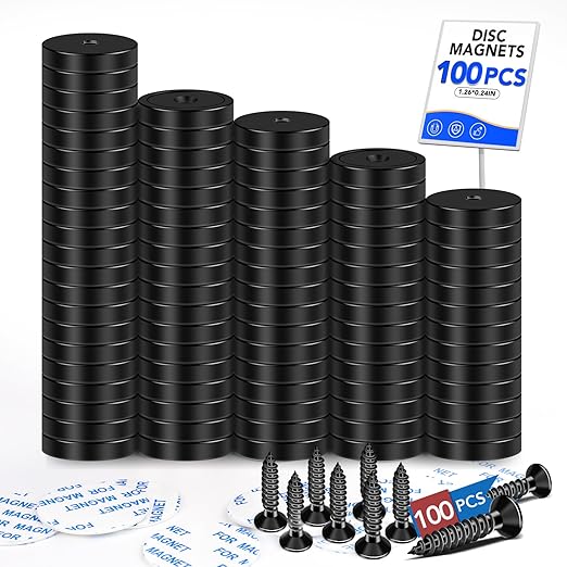 LOVIMAG 100 Pack Strong Neodymium Magnets, 110 LBS Black, by LOVIMAG