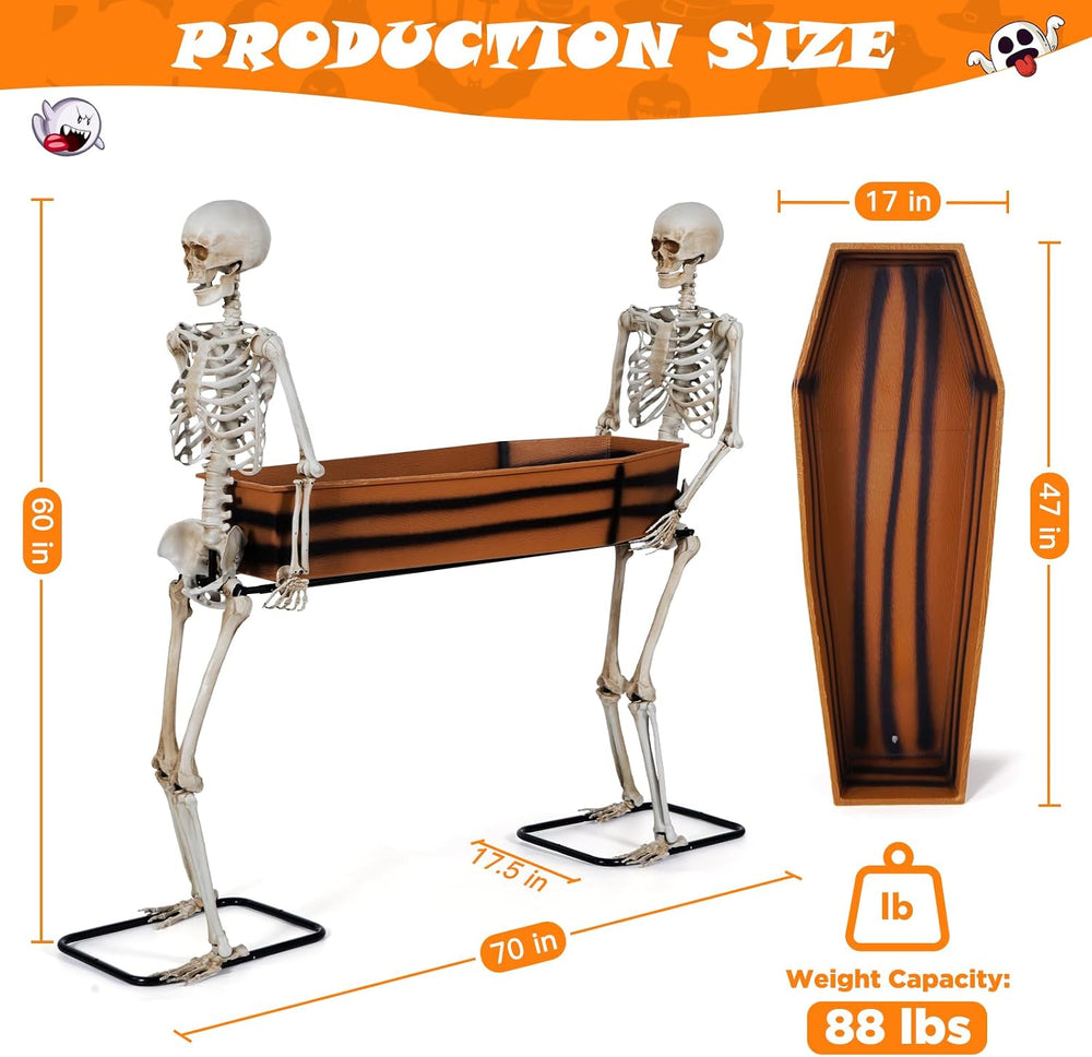 Quntis Halloween Skeleton Outdoor Decorations - 5ft Posable Skeletons Carryin...