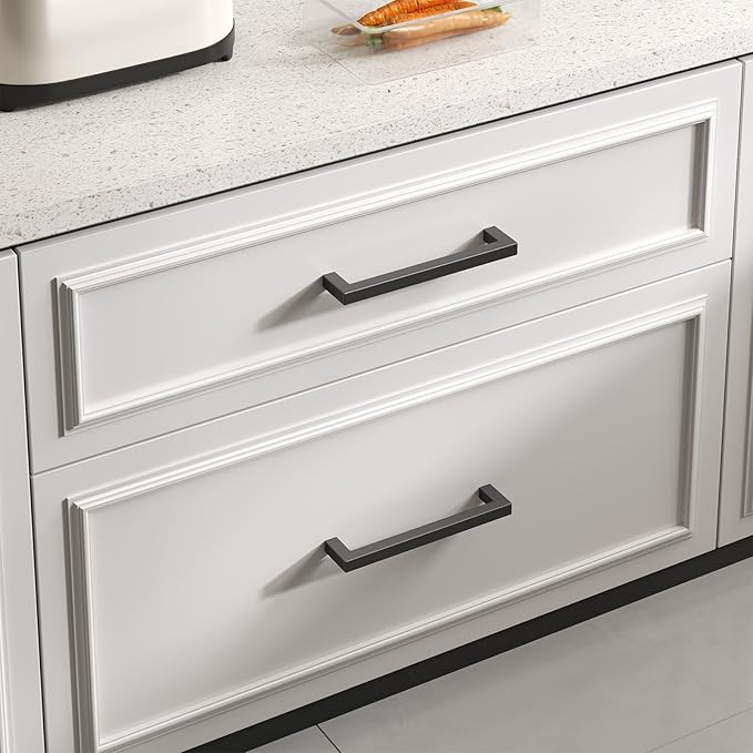 goldenwarm 200 Pack 3 3/4 Inch Black Cabinet Handles Matte Black Drawer Pulls - Image 3