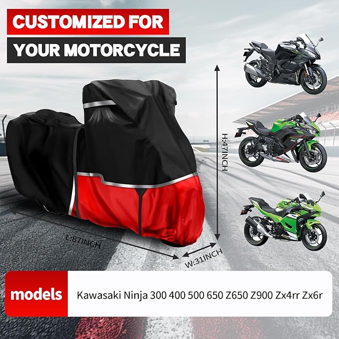 420D Motorcycle Cover Suitable for Kawasaki Ninja 400 500 650 Z900 Zx6r Models - Image 2