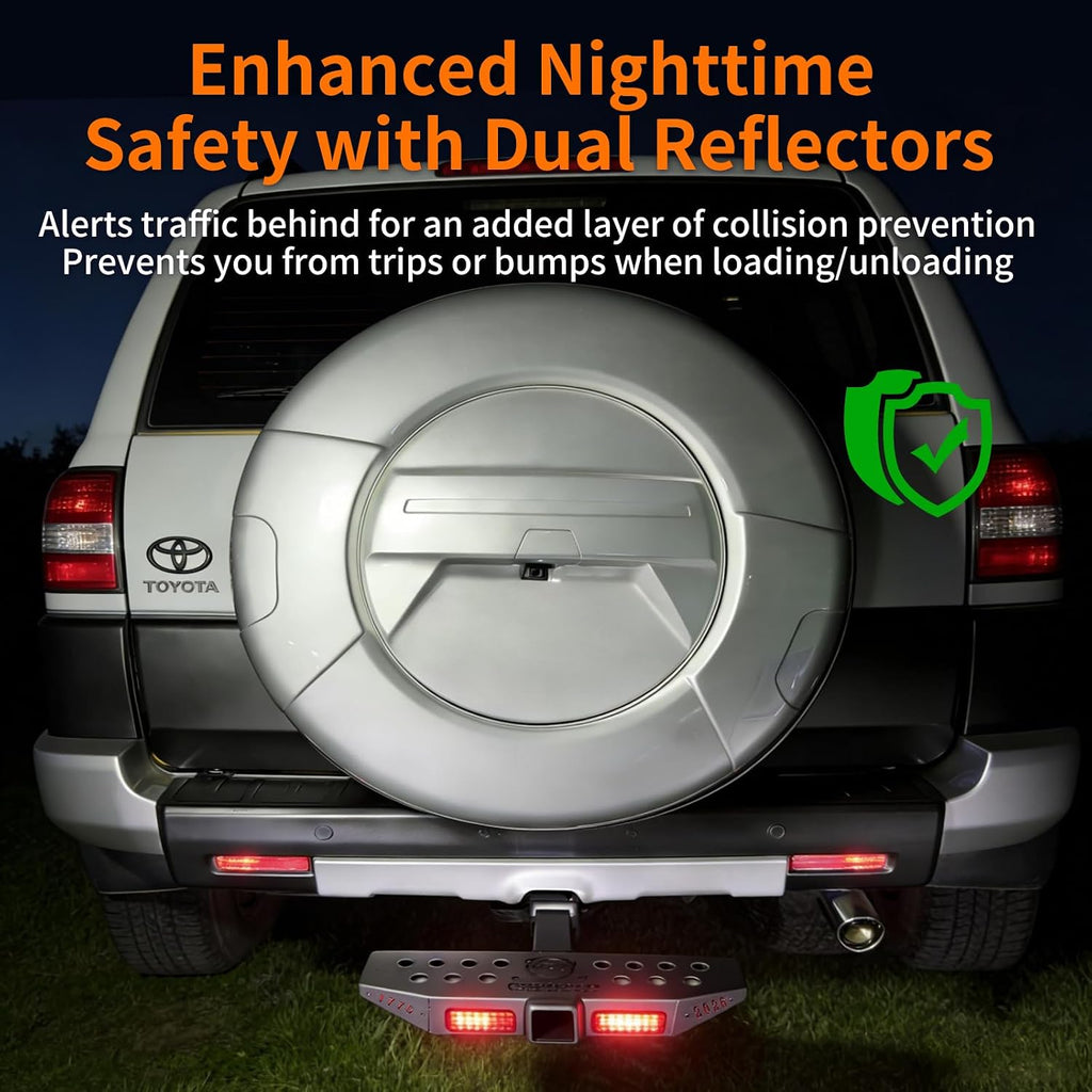 1776-2026 Edition 3-in-1 Hitch Step, Anti-Slip, X-Large Stepping Surface for Secure Footing, 7500 lb Tow Capacity, Rust-Resistant Dual-Layer Finish, 600 lb Weight Bearing, Bonus Hitch Cover Included