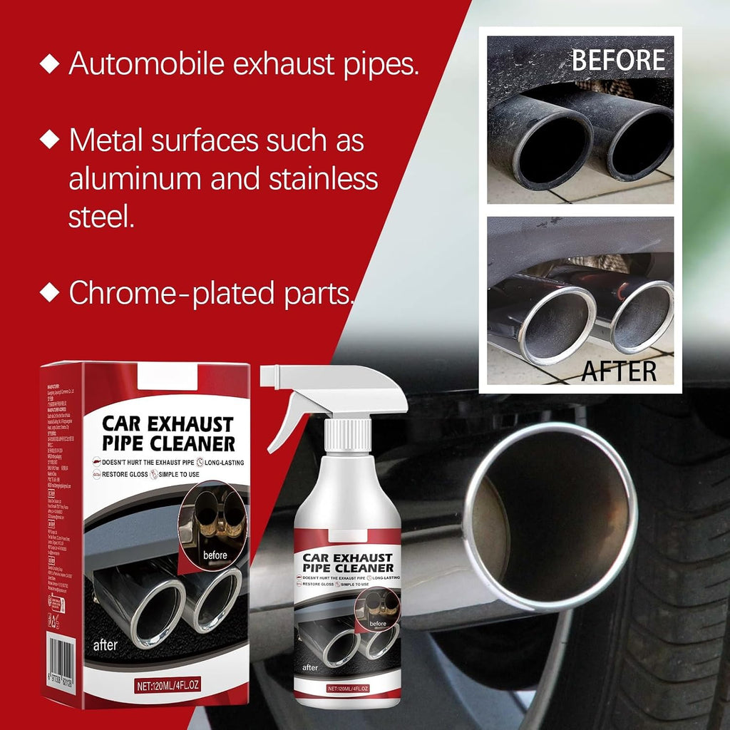 Car Exhaust Pipe Cleaner Spray, Rust Remover and Gloss Restorer, 4 fl oz