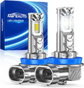 Marsauto M1C H11 LED Fog Light Bulbs, 30000LM 6000K Cool White, Compatible with H8/H9/H16, Fanless Passive Cooling, Ultra Quiet Plug and Play Fog Light, Pack of 2