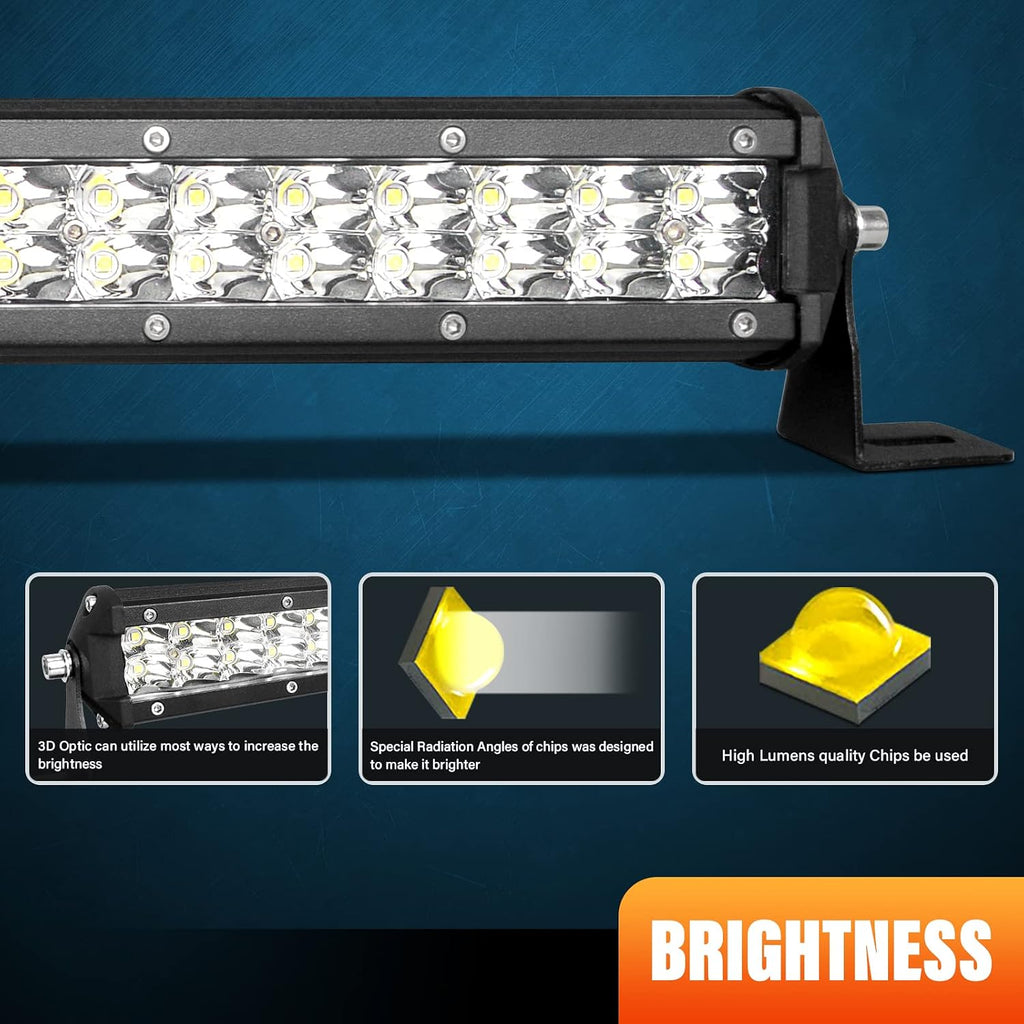 willpower 24 inch 180w led light bar 12v, close-up detail