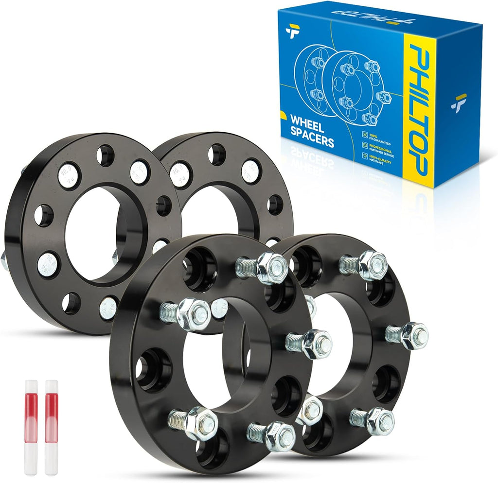 PHILTOP 5x5 to 5x4.75 Wheel Adapters 1 inch for 2008-2014 Grand Caravan, 4 Pcs Lug Wheel Adapters (Changes Bolt Pattern) with 78.3mm Hub Bore M12x1.5 Studs fit for 2009-2011 Journey,Black