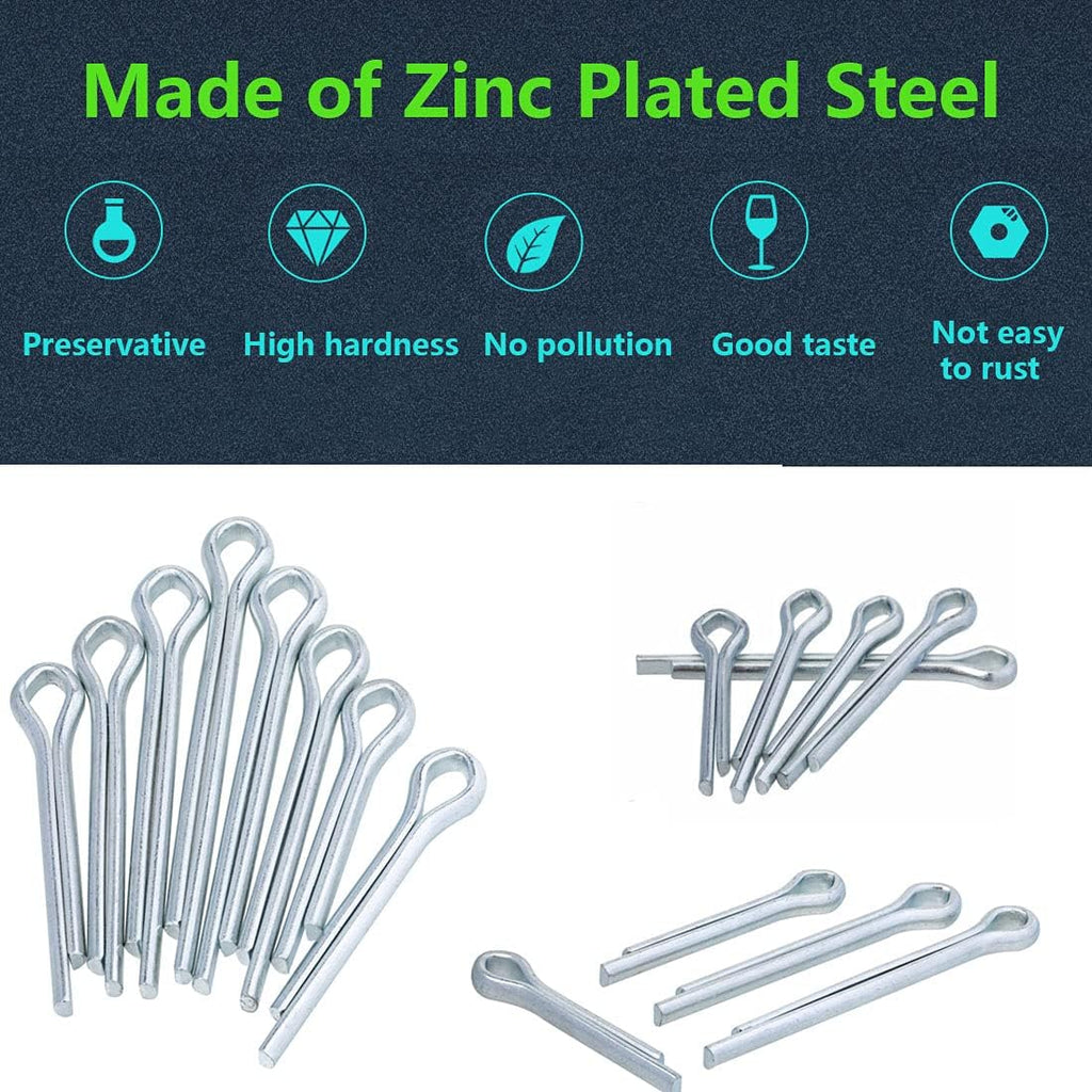 Cotter Pin Assortment Kit, SpzcdZa 555pcs Steel Cotter Pins Clip Key Fastner Fitting Assortment Kit for Automotive Mechanics Small Engine Repair Mechanics, Car Garage, Power Equipment, Cars, Trucks