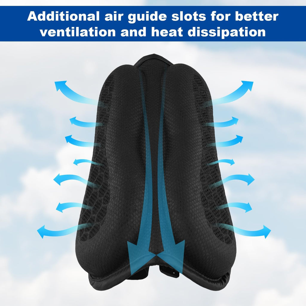 NQEUEPN Universal Motorcycle Seat Cushion, High Elastic Gel 3D Honeycomb Gel Seat Cover Pad Breathable Shock Absorption Motorcycle Passenger Long Rides Accessories