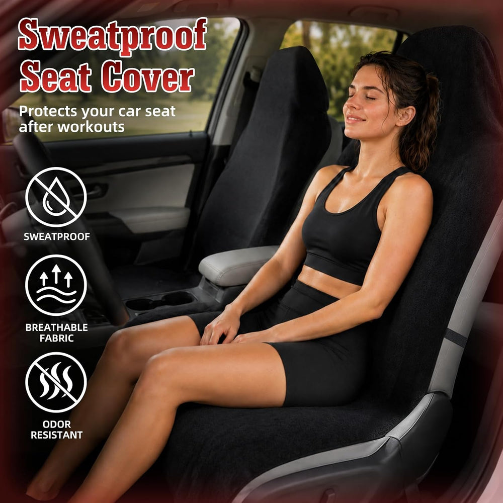 Car Seat Towel Cover, Black, Waterproof, 2 Pack