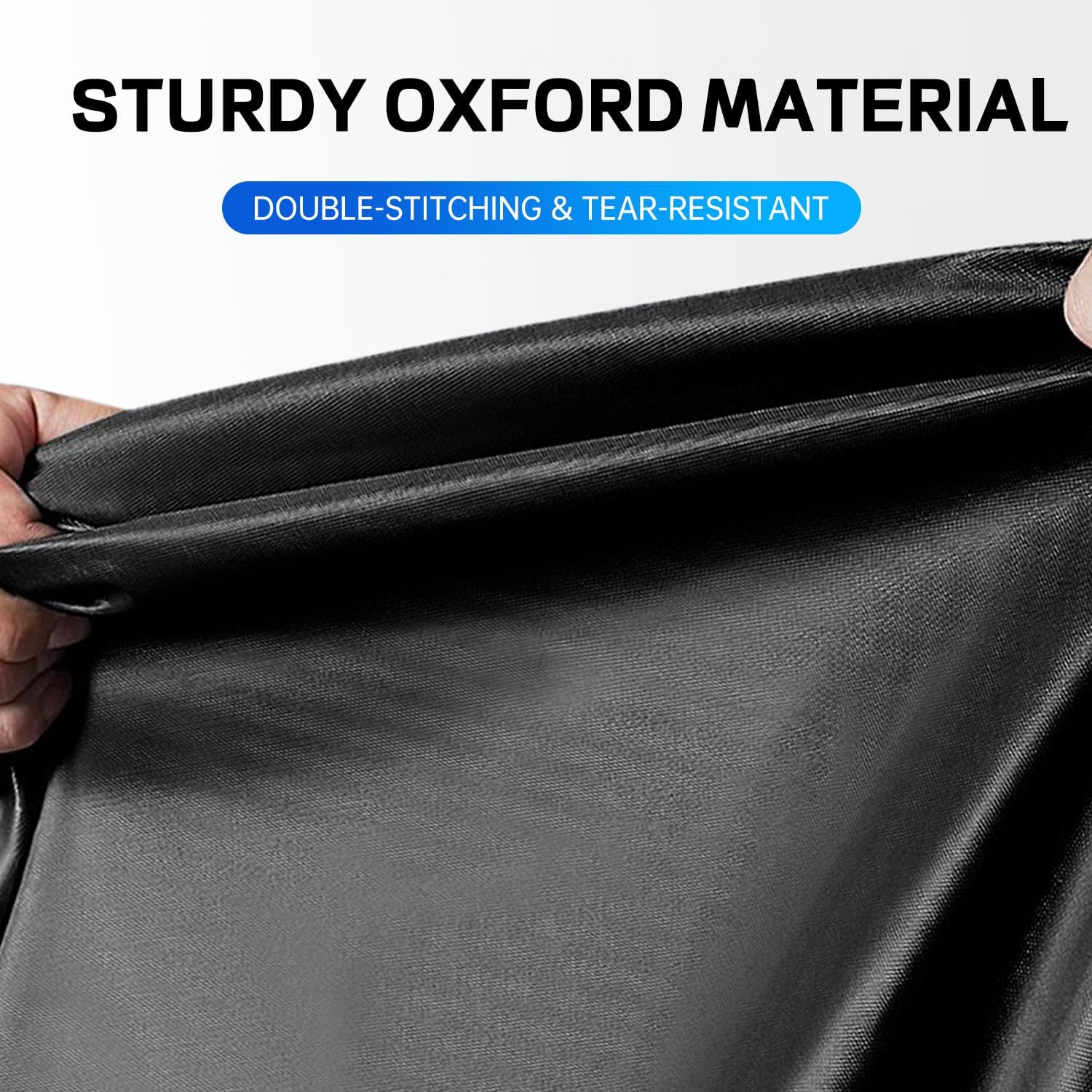 Motorcycle Cover Waterproof Outdoor Storage with Lock-Holes, Zipper Storage Bag & Night Reflective Design, All Season Protection Powersports Vehicle Covers Fits up to 96.5" Motorcycles