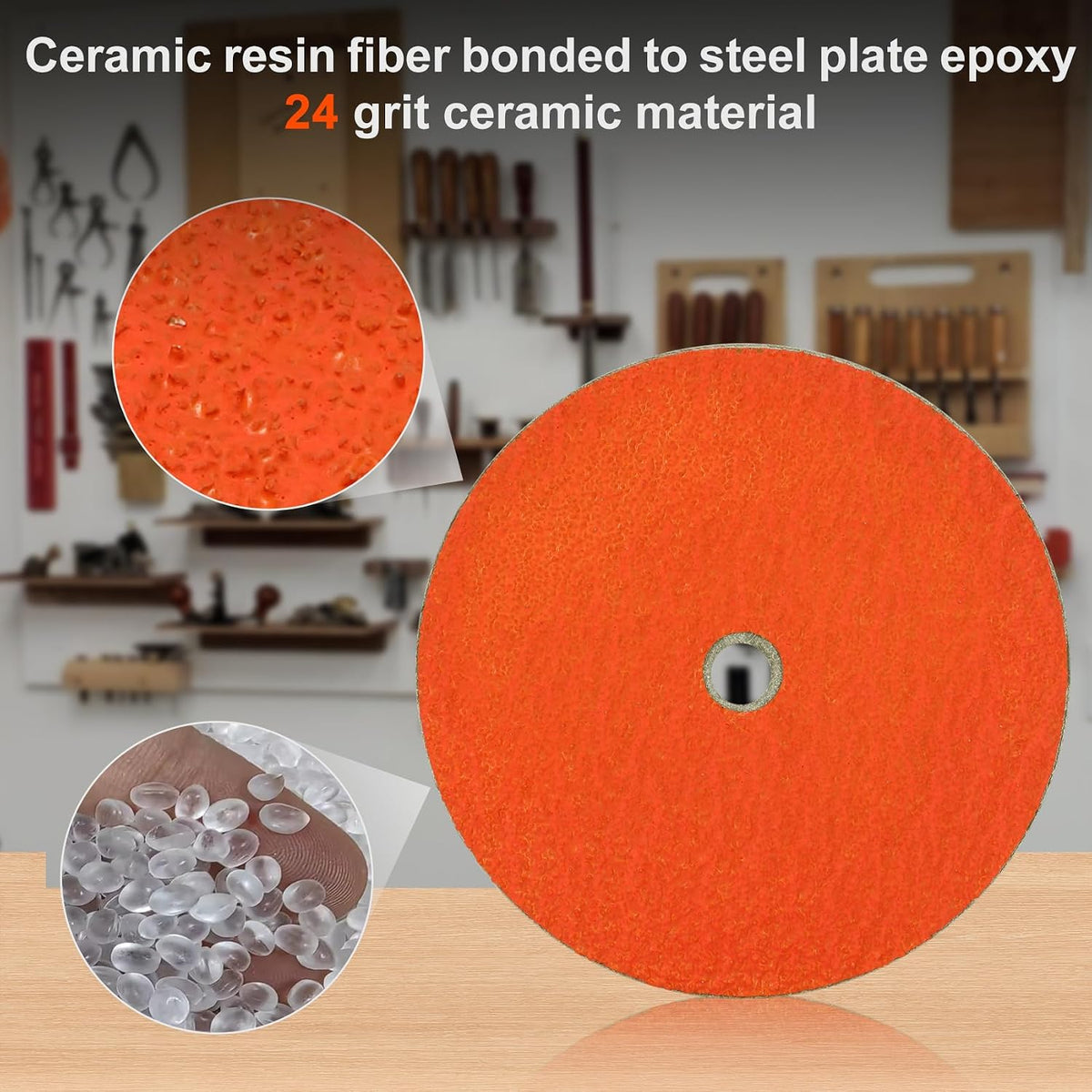 7" disc grinding wheel compatible with rbg 712, side view