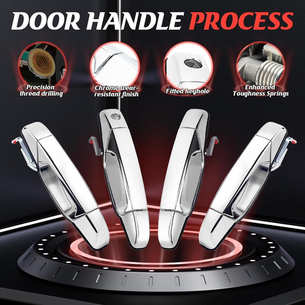 Door Handles Chrome Fit for 07-13 Chevy Silverado GMC Sierra 1500 Cadillac Escalade Yukon XL Denali Chevrolet 2500 3500 HD Tahoe Avalanche Suburban 2007 2008 2009 2010 2011 2012 2013 2014