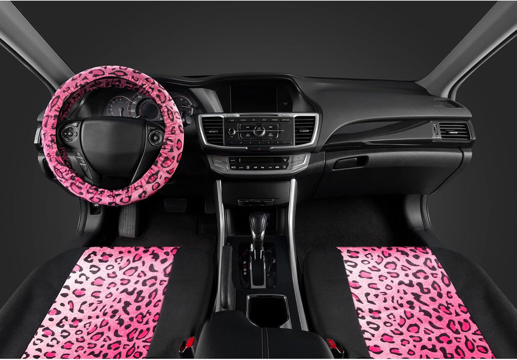 carxs leopard print car seat covers full set, side view