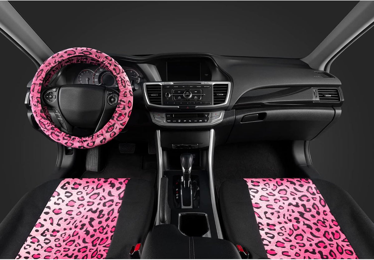 carxs leopard print car seat covers full set, side view