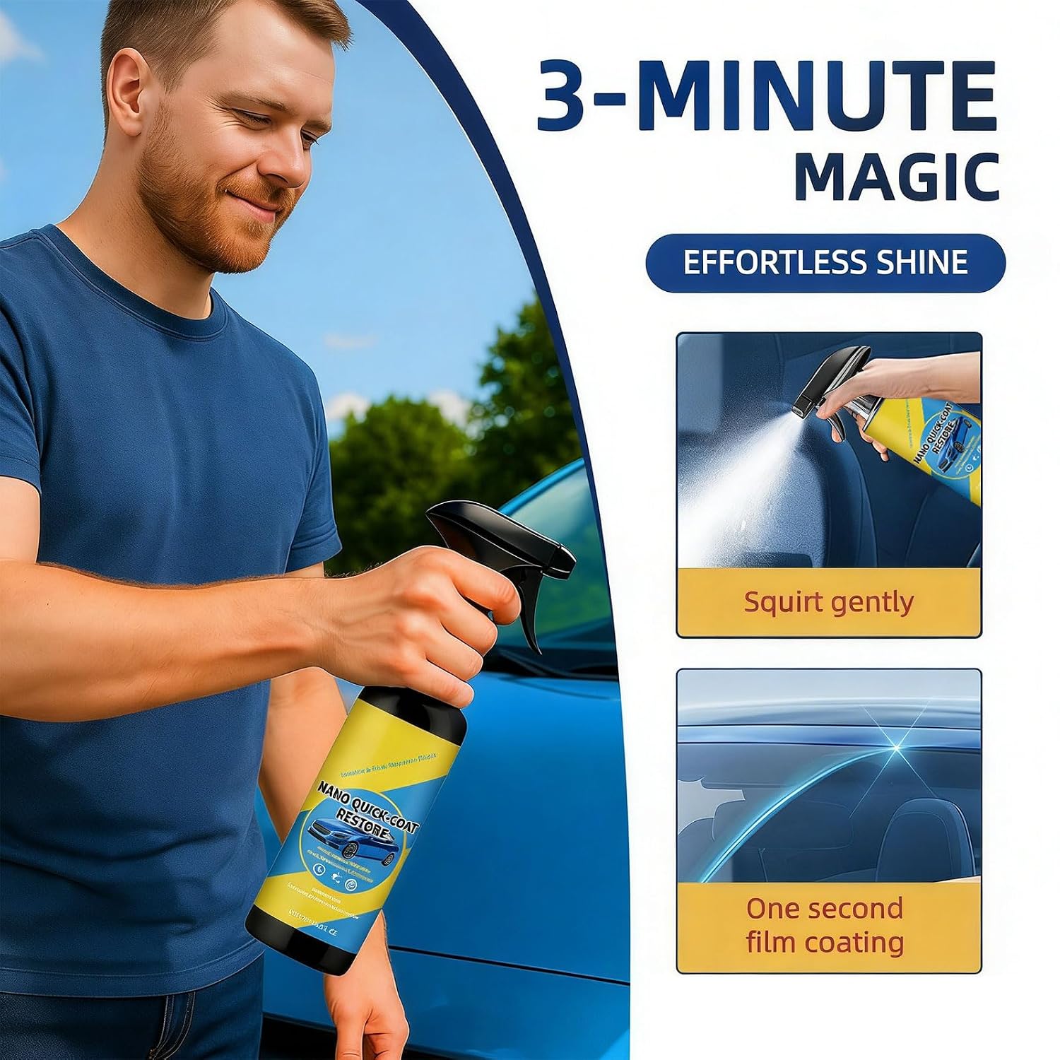 1pc Automotive Paint Restoring Coating Agent Sprayer Vehicle Polish Quick Effect Car Sprinkle
