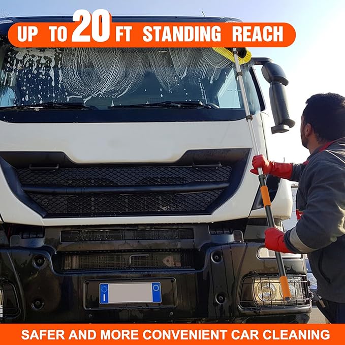 12FT Car Wash Brush with Long Handle, Car Cleaning Brush with 12 Inch Soft - Image 7