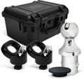 60618 Puck System 38000 LBS Gooseneck Hitch Ball Kit - Compatible with 2013-2024 Dodge RAM 2500 3500 - 2-5/16 Inch Gooseneck Ball for Truck Bed with 2 Pack Safety Chain Anchors